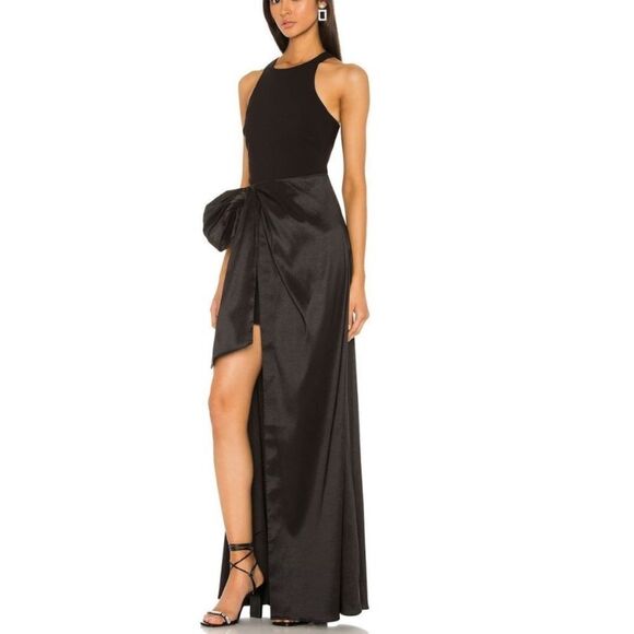 LIKELY Mena Bow High Low Gown in Black NWT REVOLVE Size 12 Dress Formal - Picture 3 of 4